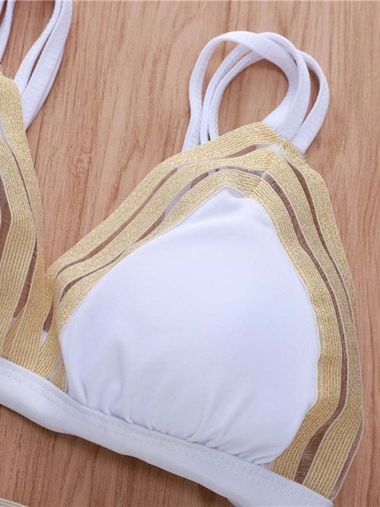 Sexig Bikini Set Patchwork Badkläder För Kvinnor