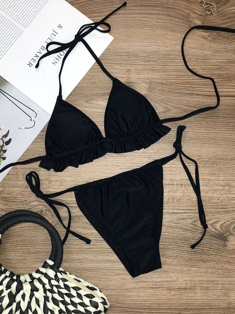 Sexiga Bikini-set Badkläder För Snörning För Kvinnor