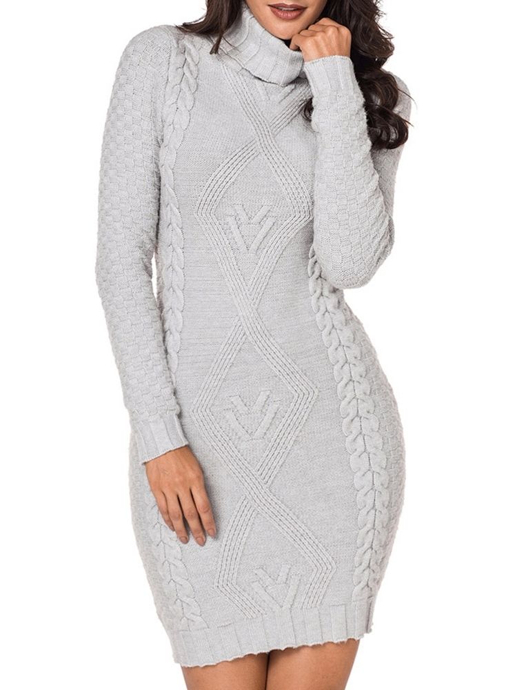 Bodycon Knit High Neck Damklänning