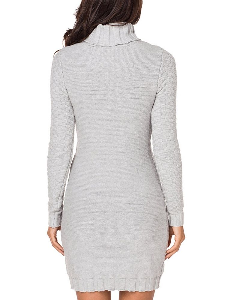 Bodycon Knit High Neck Damklänning