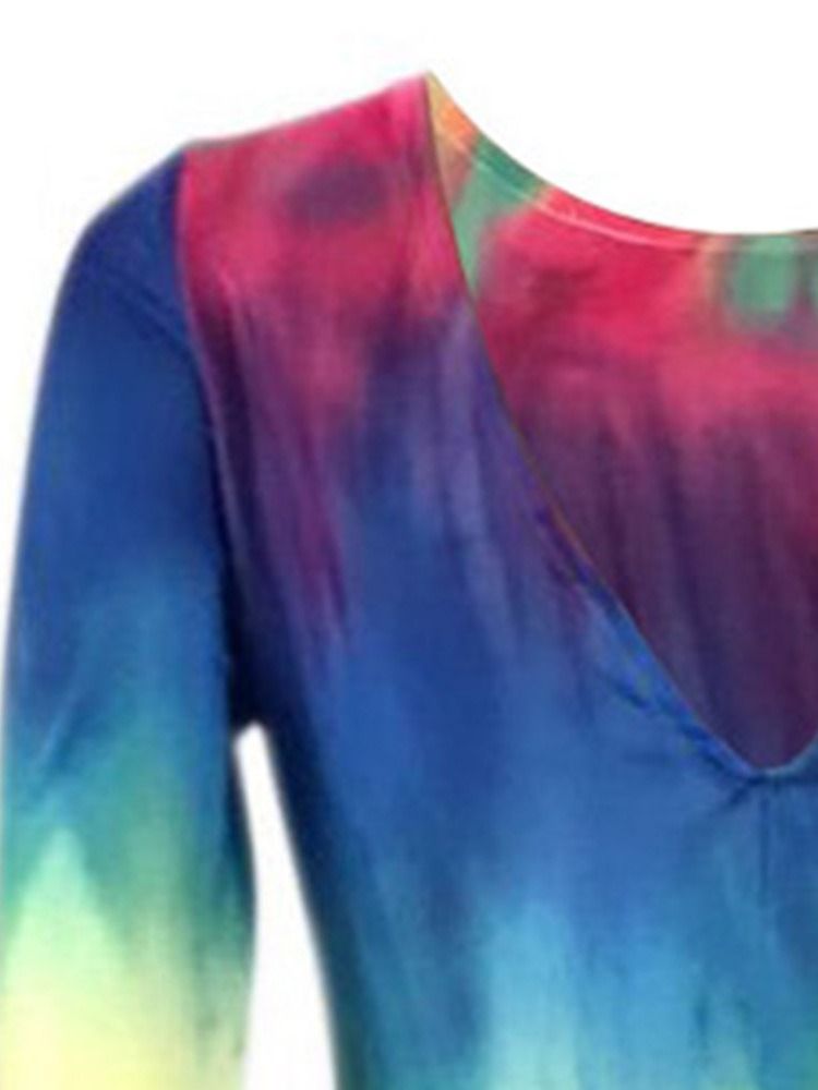 Dam Gradient Tie-dye Rundhals Backless Mode Vanlig Klänning