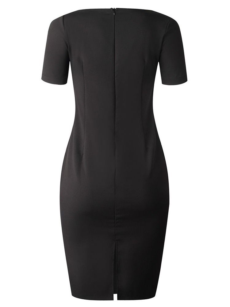 Off-shoulder Kortärmad Midikalv Bodycon Elegant Klänning För Kvinnor