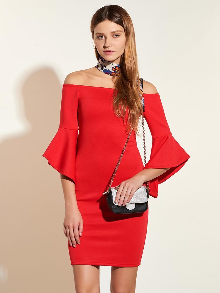 Off-the-shoulder Bodycon-klänning För Kvinnor