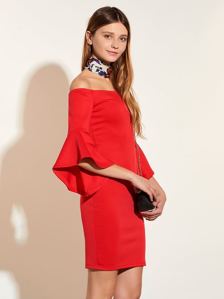 Off-the-shoulder Bodycon-klänning För Kvinnor