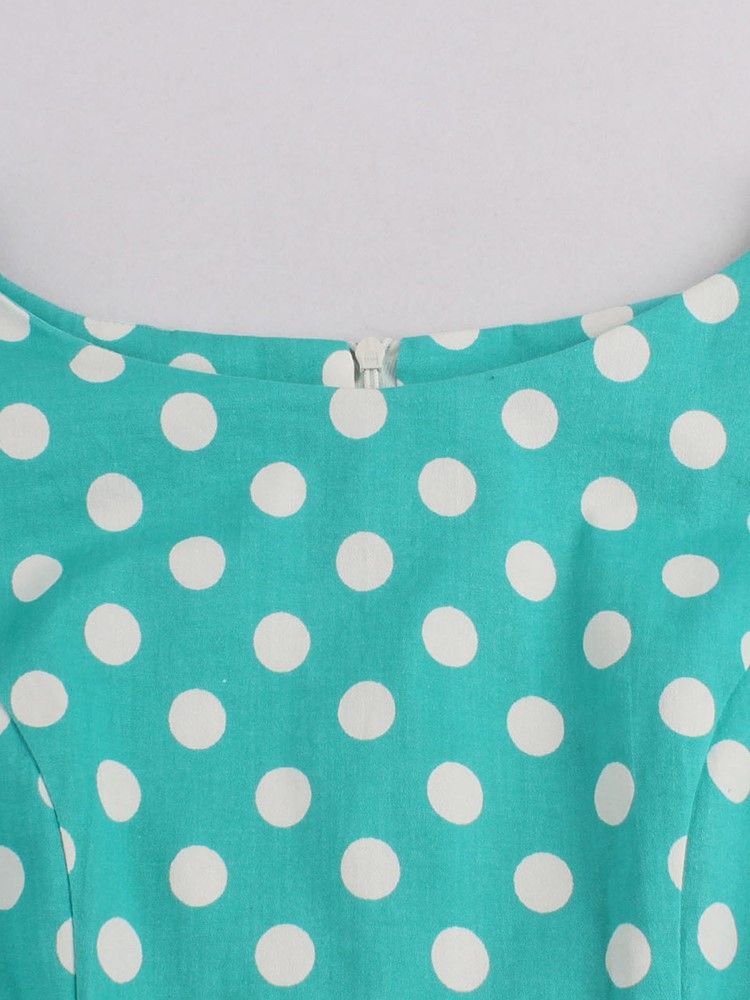 Polka Dots Petal Sleeve Knälång Bodycon-klänning För Kvinnor