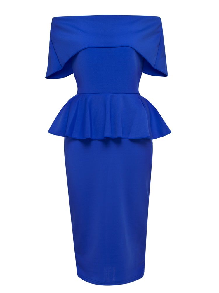 Slash Neck Layered Ruffles Bodycon Dress