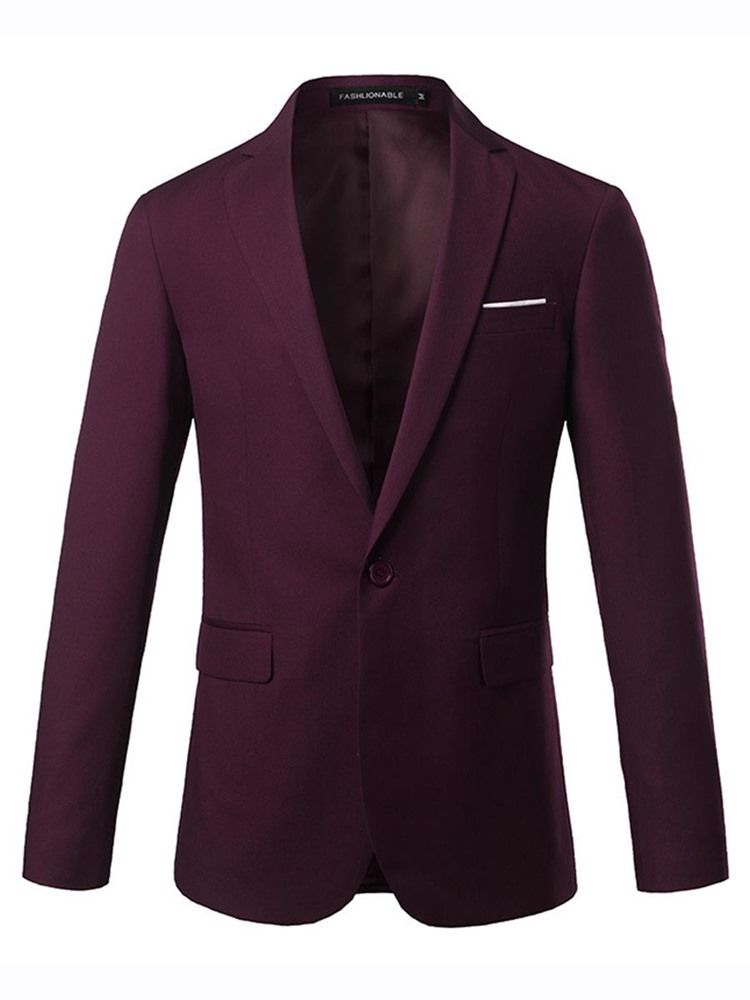 Enknapps Plain Slim Blazer För Män