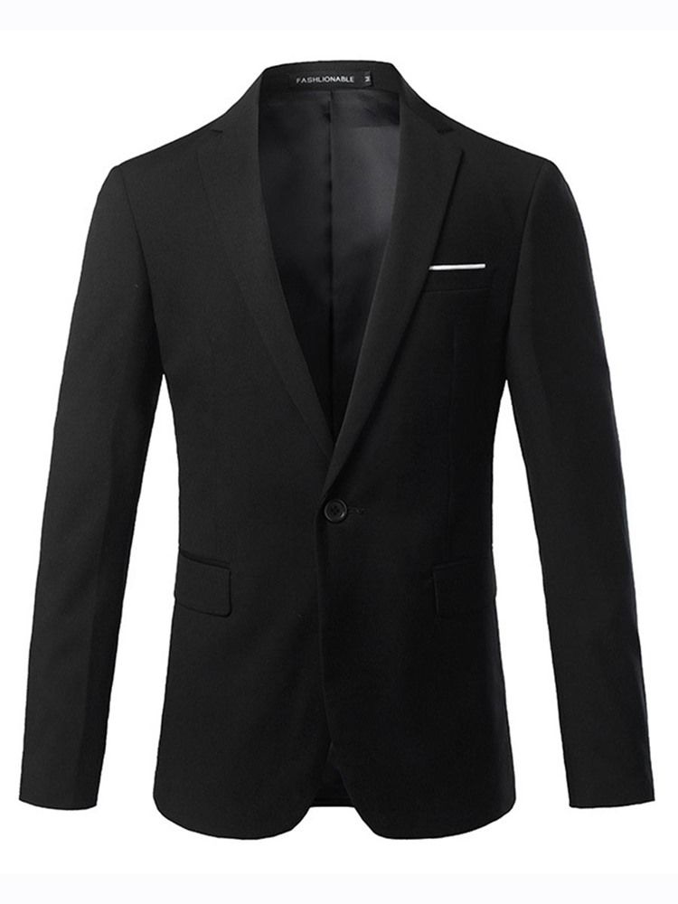 Enknapps Plain Slim Blazer För Män