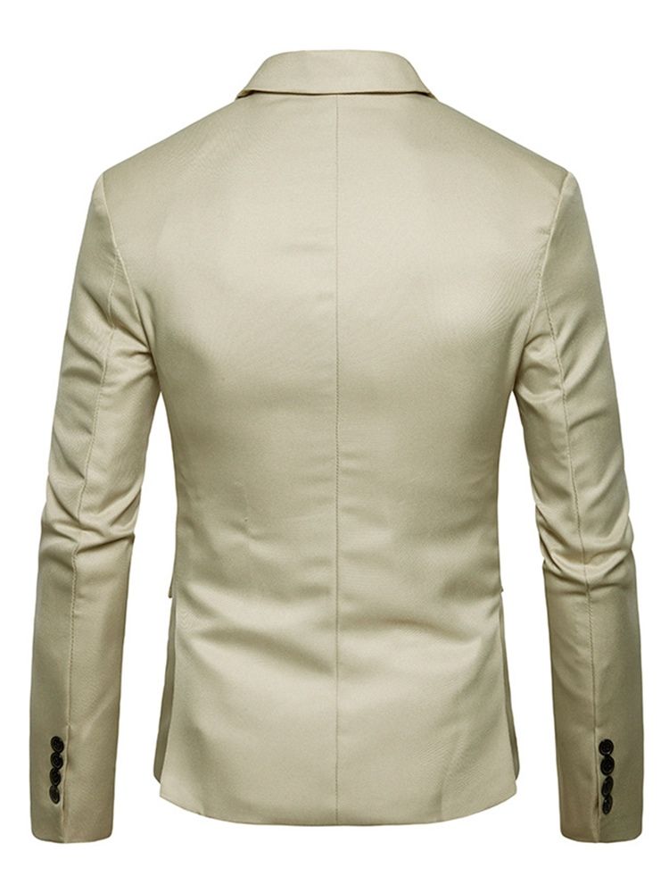 Herrkläder Plain Notched Lapel Slim Light Blazer