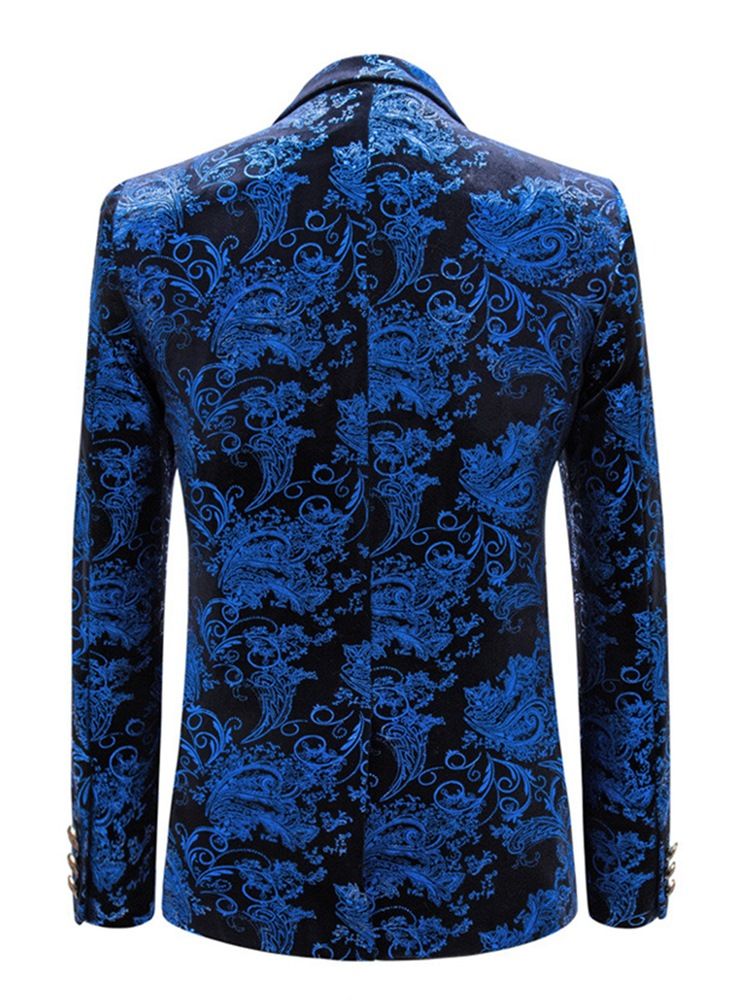 Lapel Fit Print Casual Blazer För Män