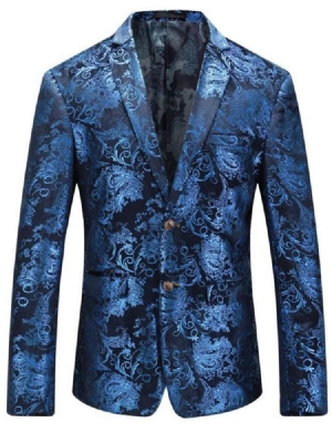 Lapel Slim Classic Print Blazer För Män