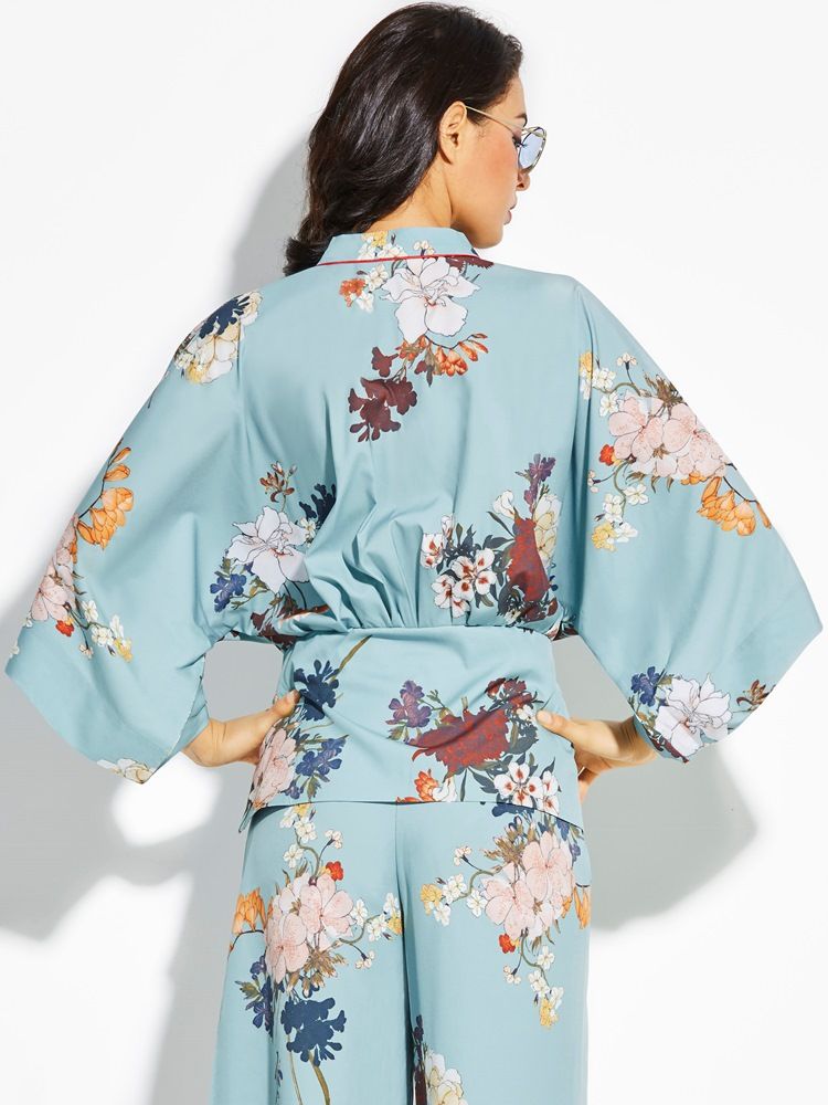 Loose Flower Print Kimono Damrock