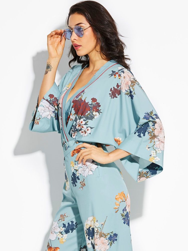 Loose Flower Print Kimono Damrock