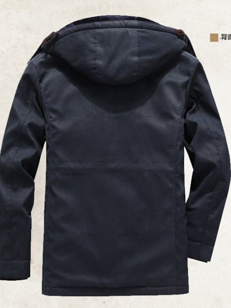 Mid-length Hooded Casual Zipper Herr Dunjacka