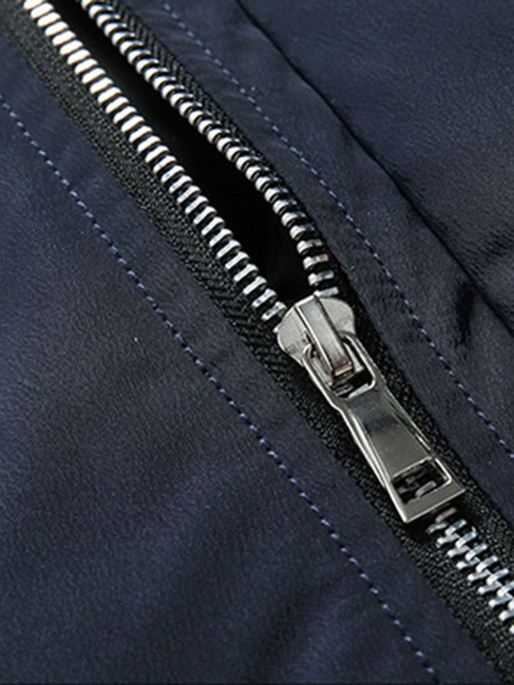 Mid-length Hooded Patchwork Casual Zipper Herr Dunjacka