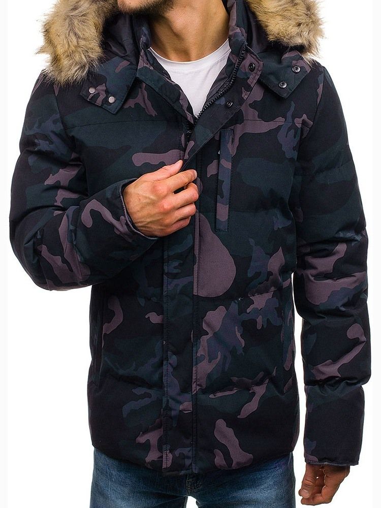 Mid-length Pocket Camouflage Casual Zipper Men's Dunjacka