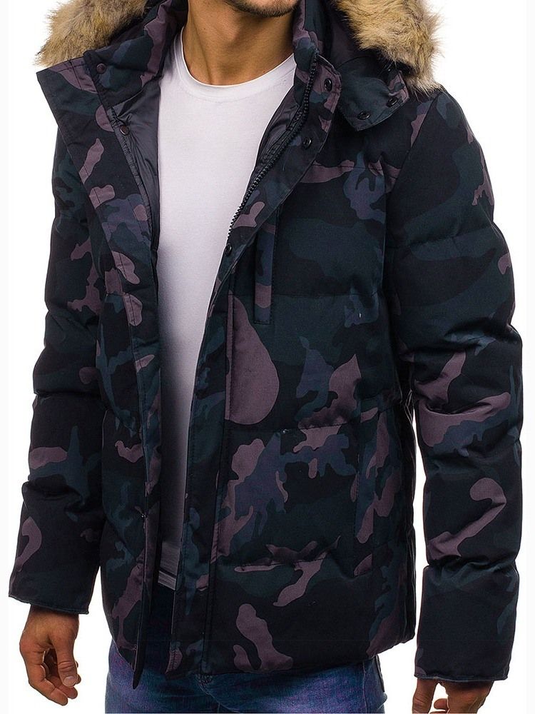 Mid-length Pocket Camouflage Casual Zipper Men's Dunjacka