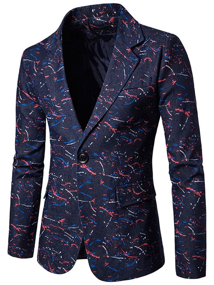 Notched Lapel Slim Casual Blazer För Män