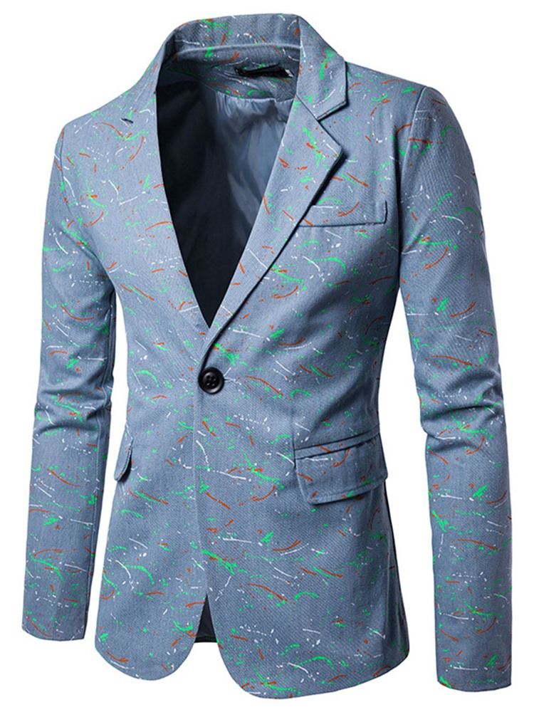 Notched Lapel Slim Casual Blazer För Män