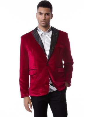 Plain Corduroy Notched Lapel Single-breasted Vogue Slim Men's Blazer