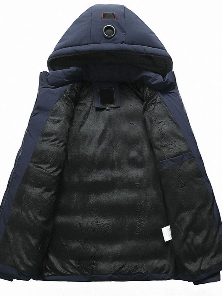 Plain Hooded European Zipper Style Dunjacka För Män