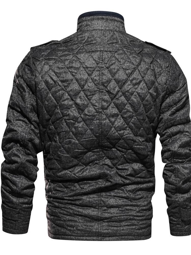 Plain Konstgjord Fleece Stativ Krage Herr Casual Jacka