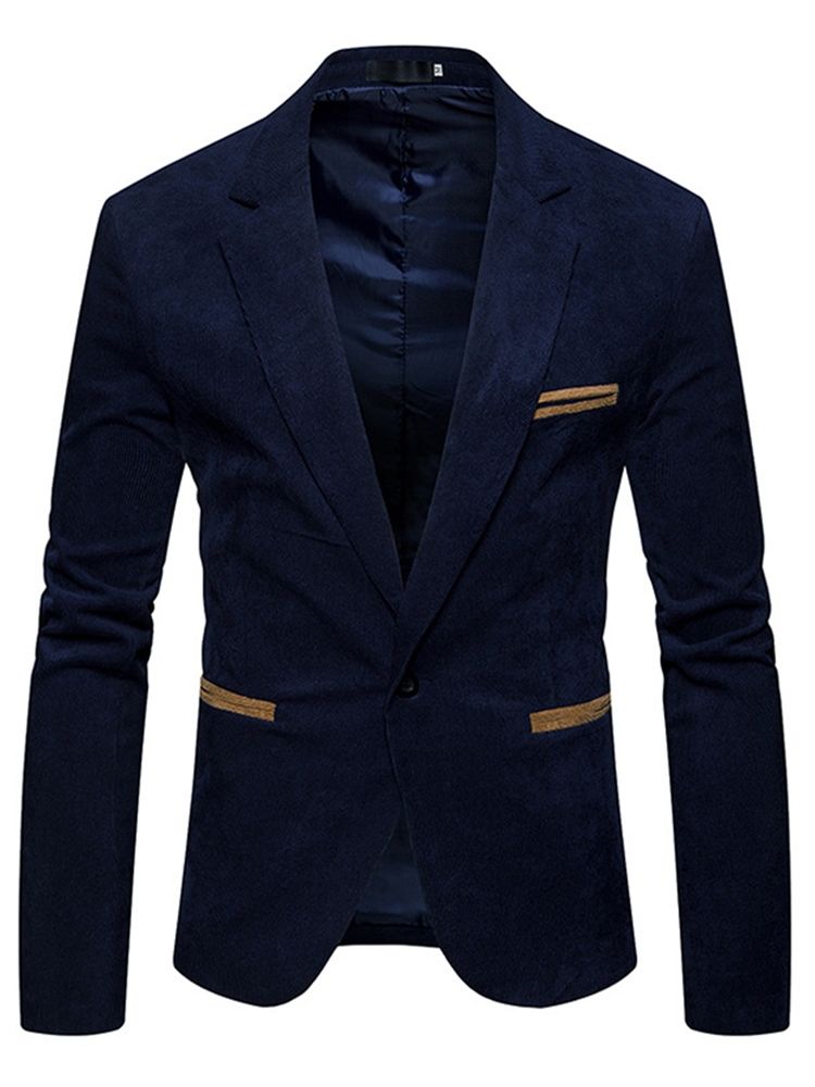 Plain One-button Slim Fit Herrjacka Blazer