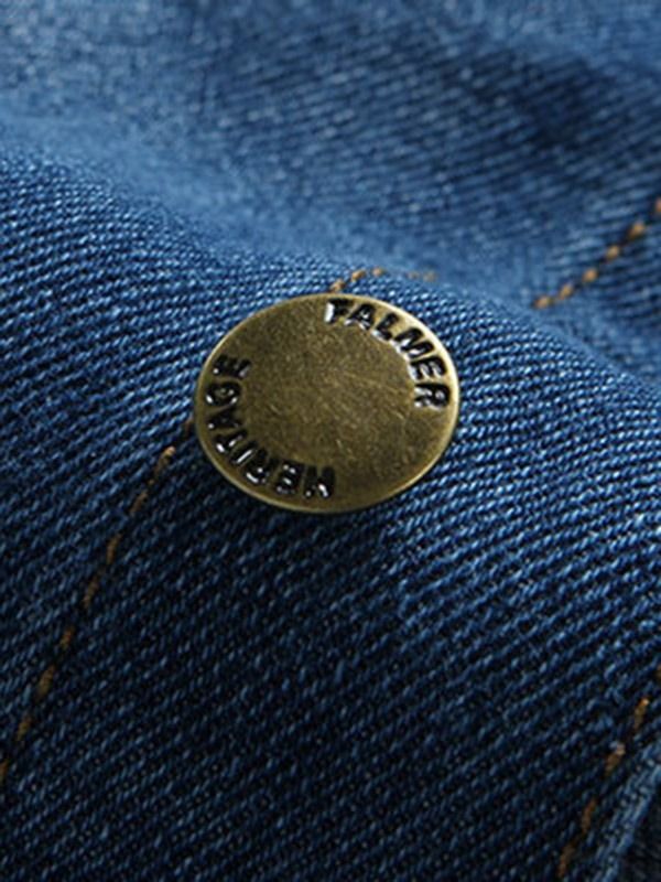 Pocket Casual Jeansjacka För Män