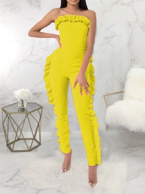 Bowknot Plain Full Length Skinny Jumpsuit För Kvinnor