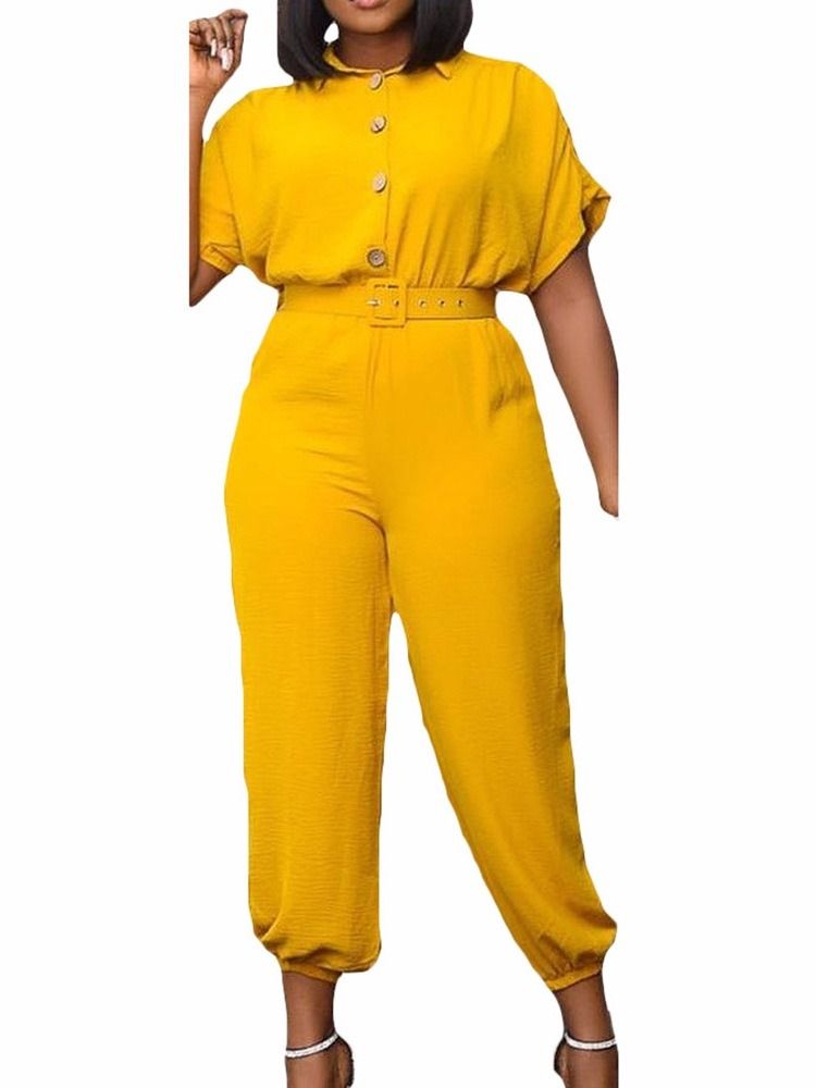 Casual Plain Ankle Length Loose Pencil Pants Women's Jumpsuit