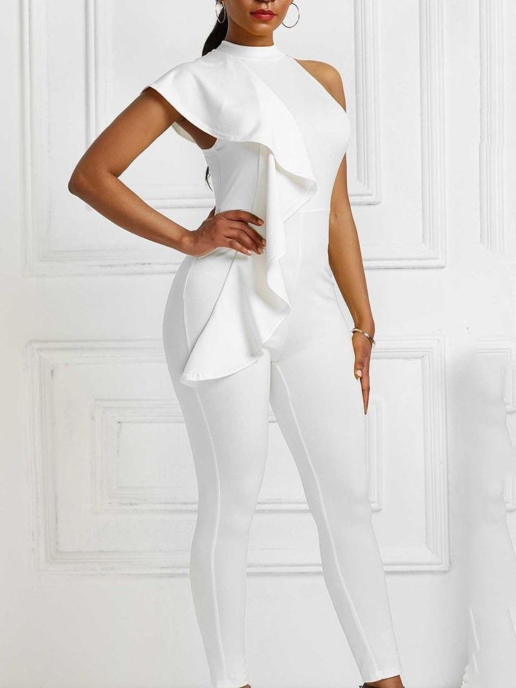 Plain Ankle Length Fashion Pencil Pants Dam Slim Jumpsuit