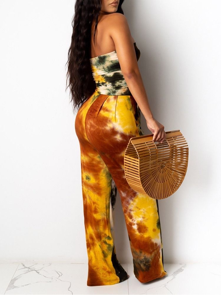 Tie-dye Western Full Längd Slim Jumpsuit För Kvinnor