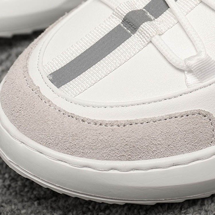 Mäns Mid-cut Övre Snörning Runda Tå Casual Sneakers