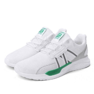 Mesh Lace-up Patchwork Round Toe Men's Athletic Shoes