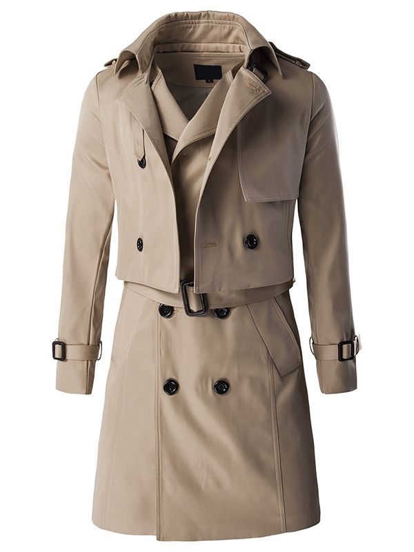 Avtagbar Vogue Double-breasted Slim Trench Coat För Män