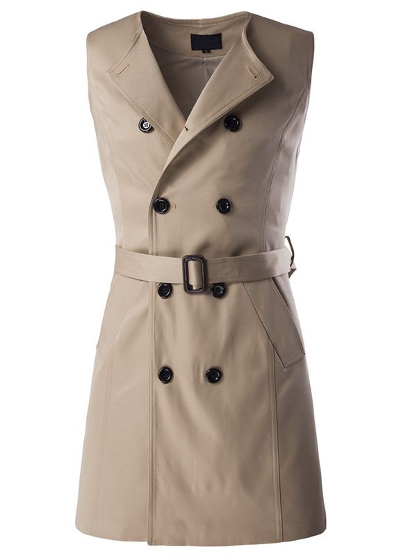 Avtagbar Vogue Double-breasted Slim Trench Coat För Män