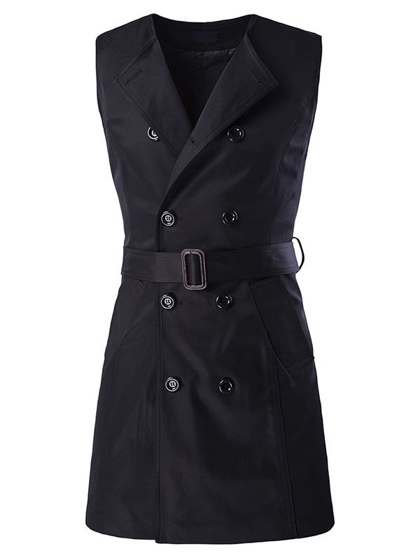 Avtagbar Vogue Double-breasted Slim Trench Coat För Män