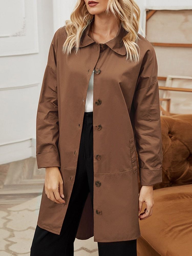 Lapel Single-breasted Patchwork Western Fall Women's Trench Coat