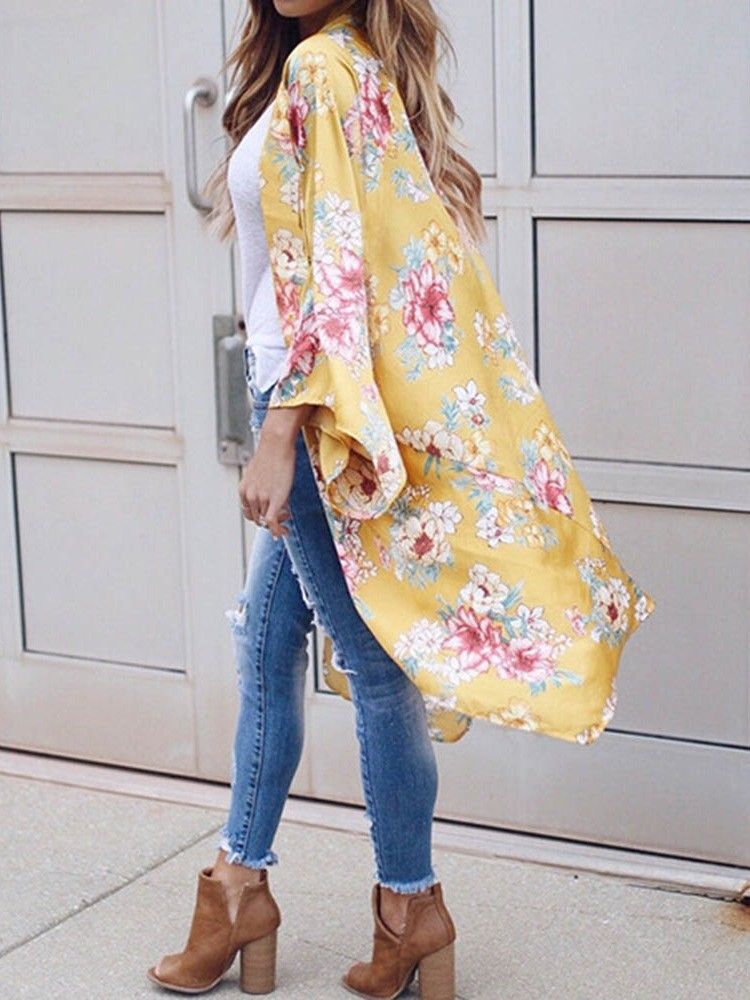 Wrapped Print Women's Look Casual Trench Coat