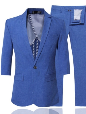 Blazer Button Plain Mens Dress Suit