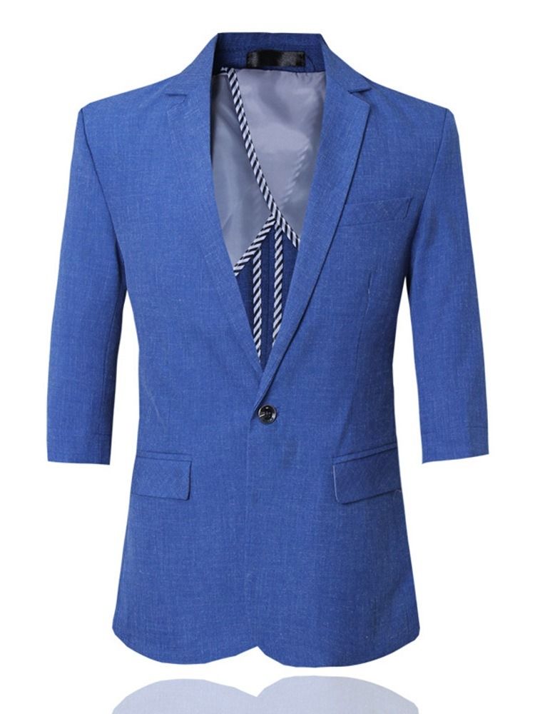 Blazer Button Plain Mens Dress Suit