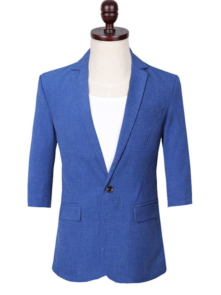 Blazer Button Plain Mens Dress Suit