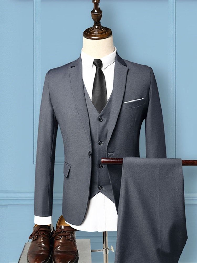 Blazer Pocket One Button Mens Dress Suit