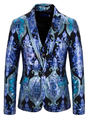 Blazer Print One Button Men's Dress Suit