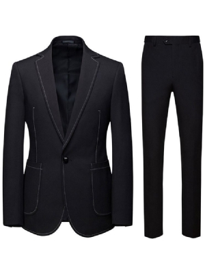 Byxor Fashion Color Block Mens Dress Suit