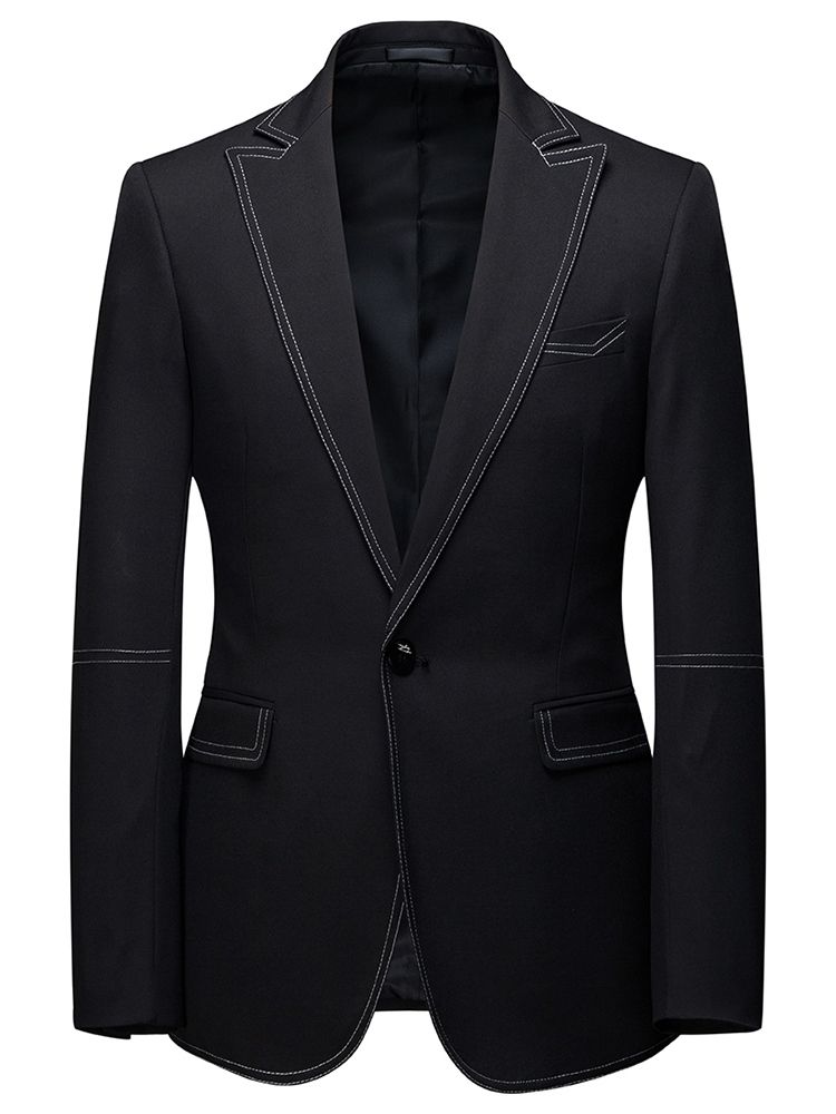 Color Block One Button Zipper Mens Dress Suit