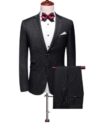 Colour Block Print Single-breasted Men's Dress Suit