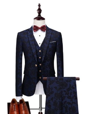 Fashion Button Blazer Mens Dress Suit