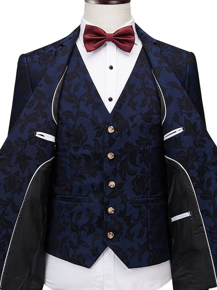 Fashion Button Blazer Mens Dress Suit