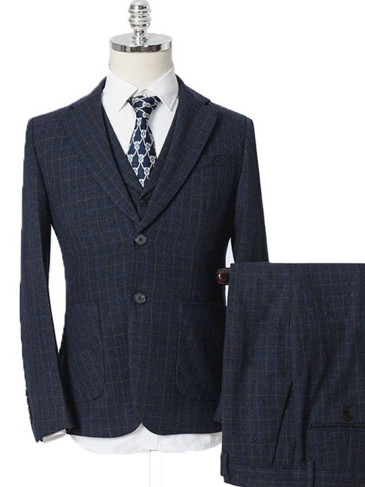 Fashion Mens Plaid Dress Suit